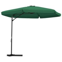 The Living Store Parasol - Groen - 300x250 cm - UV-beschermend polyester - Stevige kruisvoet - Stalen paal -