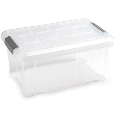 PlasticForte Opbergbak met deksel - 1x - 5L - transparant - 29x19x14cm