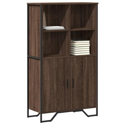 Hoge kast 79,5x35,5x137,5 cm bewerkt hout bruin eikenkleur