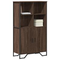 Hoge kast 79,5x35,5x137,5 cm bewerkt hout bruin eikenkleur