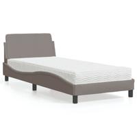 Bed met matras "Dover" stof taupe 90x190 cm