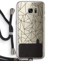 Geometrische lijnen zwart: Samsung Galaxy S7 Edge Transparant Hoesje met koord