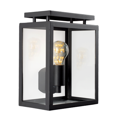 De Vecht Muurlamp Plat Zwart met LED