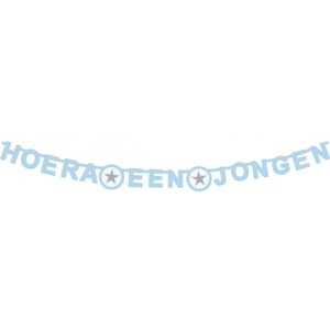 Wenslijn ster hoera een jongen blauw   -