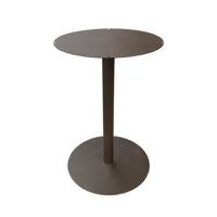 Stalen bistro tafelpoot met massieve plaat Anodic brown rond koker ⌀6 cm en hoogte 75 cm