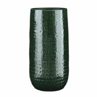 Mica Decorations Bloemenvaas - keramiek - groen - relief patroon - D25 x H50 cm