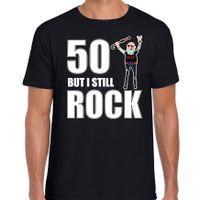 Verjaardag cadeau t-shirt Abraham 50 but I still rock zwart voor heren