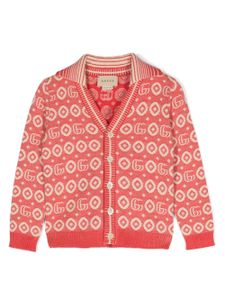 Gucci Kids cardigan nervuré à motif GG - Rouge