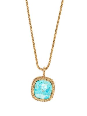 Aurelie Bidermann collier sautoir Miki serti de turquoise - Or