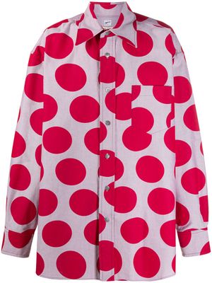 Marni chemise à pois oversize - Rouge
