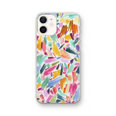 Watercolor Brushstrokes: iPhone 12 Transparant Hoesje