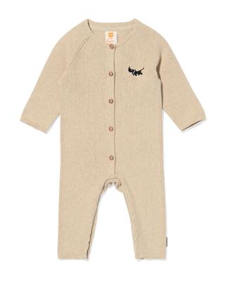 HEMA Takkie newborn jumpsuit grofgebreid zand (zand)