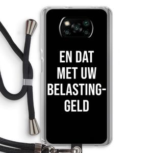 Belastinggeld - Zwart: Xiaomi Poco X3 NFC Transparant Hoesje met koord