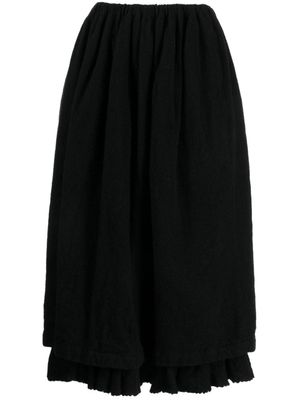 Comme des Garçons TAO layered wool midi skirt - Zwart