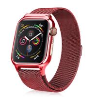 Milanese lus magnetische roestvrijstalen horlogeband met frame voor Apple Watch Series 4 44mm