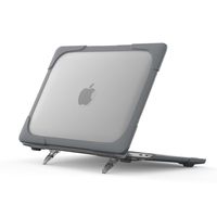 Lunso MacBook Pro 13 inch M2/M3 (2020-2022) Armor cover hoes met pootjes - Grijs