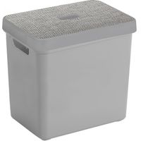 Sunware Opbergbox/mand - lichtgrijs - 25 liter - met deksel - Opbergbox - thumbnail