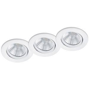 LED Spot 3 Pack - Inbouwspot - Trion Paniro - Rond 5W - Dimbaar - Warm Wit 3000K - Mat Wit - Aluminium - Ø80mm