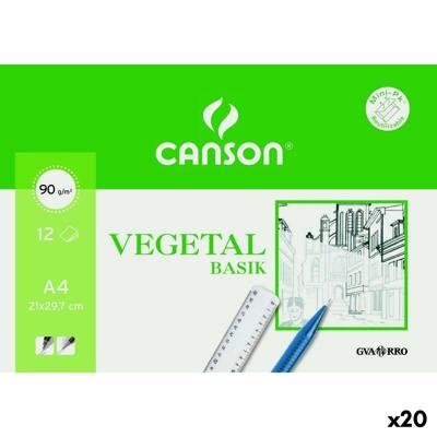 Tekenpapier Canson VEGETAL BASIK A4 12 Lakens (20 Stuks)