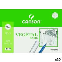 Tekenpapier Canson VEGETAL BASIK A4 12 Lakens (20 Stuks)