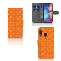 Samsung Galaxy A20e Telefoon Hoesje Batik Oranje - thumbnail