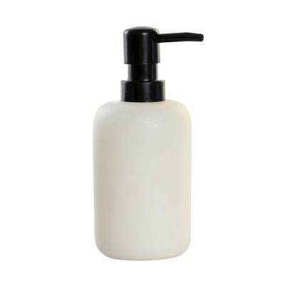 Items Zeeppompje/dispenser - marmer look wit - polystone - 9 x 17 cm - keuken/badkamer/toilet