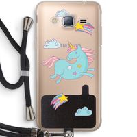 Vliegende eenhoorn: Samsung Galaxy J3 (2016) Transparant Hoesje met koord