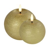 LED bolkaarsen/kaarsen - set van 2x st - goud - warm wit licht