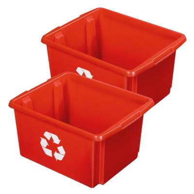 Sunware opslagbox - 4x - rood - 32 liter - 45 x 36 x 24 cm - kunststof - opbergbox Sunware opslagbox - 4x - rood - 32 liter - 45 x 36 x 24 cm - kunststof - opbergbox