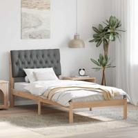 Bedframe met Gevoerd Hoofdgedeelte Bruin 90 x 200 cm