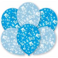 Geboorte baby thema ballonnen - blauw - jongen - 6x stuks - Feestartikelen - versiering