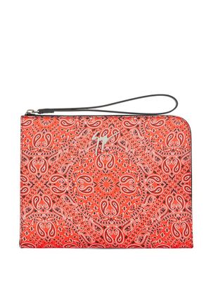 Giuseppe Zanotti pochette à motif cachemire - Rouge