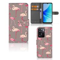 PPO A57 | A57s | A77 4G | Telefoonhoesje | Met pasjeshouder | Flamingo