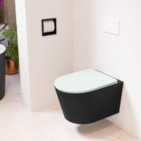 MONDIAZ LAVIE hangend toilet single fire rimless diepspoel Urban, Toiletzitting met quick-release & softclose Greey