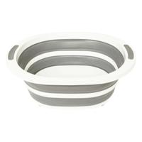 Afwasteil opvouwbaar - kunststof - 8L - 40 x 30 x 14 cm - grijs - emmer