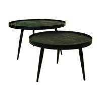 Ronde Salontafel - 76/58 - Zwart - Mango