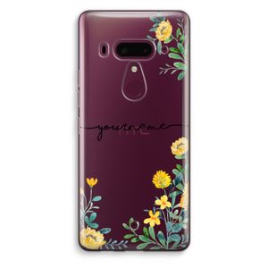 Gele bloemen: HTC U12+ Transparant Hoesje