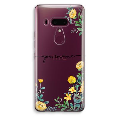 Gele bloemen: HTC U12+ Transparant Hoesje