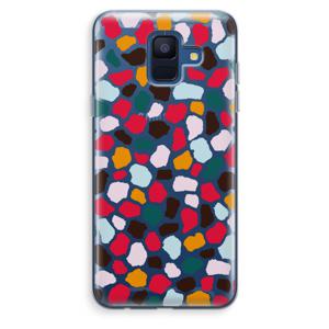 Colored Giraffe: Samsung Galaxy A6 (2018) Transparant Hoesje