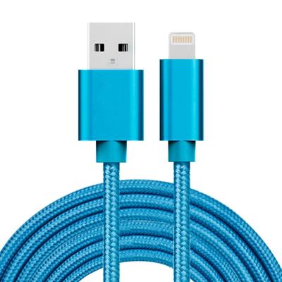 3m 3A geweven stijl metaal hoofd 8 pins naar USB Data / de kabel van de lader voor iPhone X / iPhone 8 & 8 Plus / iPhone 7 & 7 Plus / iPhone 6 & 6s &