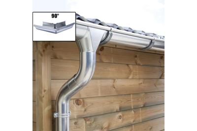 Verzinkte dakgootset compleet - vierkant - zink - 1480 cm Verzinkte dakgootset compleet - vierkant - zink - 1480 cm