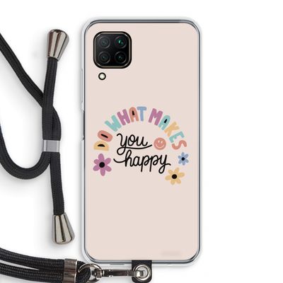 Happy days: Huawei P40 Lite Transparant Hoesje met koord
