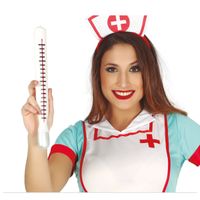 Fiestas Guirca Zuster/Dokter Thermometer XL - carnaval verkleed accessoire - 34 cm   - - thumbnail