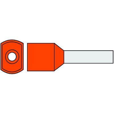 Geïsoleerde TwinAdereindhuls 4qmm Oranje penlengte = 12mm