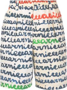 Marni bermuda à logo imprimé - Blanc