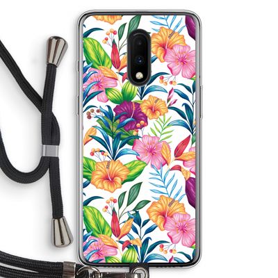 Tropisch 2: OnePlus 7 Transparant Hoesje met koord