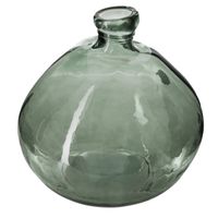 Atmosphera bloemenvaas Organische bol fles vorm - groen transparant - glas - H33 x D32 cm