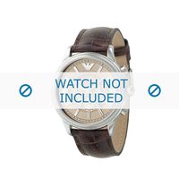 Horlogeband Armani AR0562 Leder Bruin 21mm - thumbnail