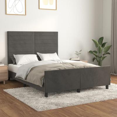 Bedframe zonder matras 140x200 cm fluweel donkergrijs