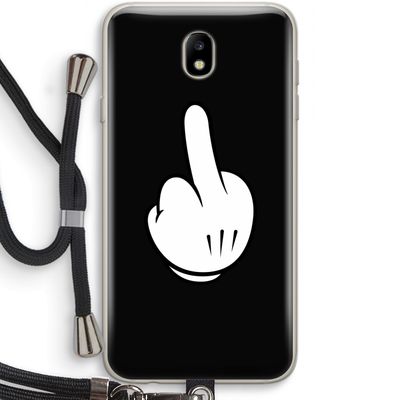 Middle finger black: Samsung Galaxy J7 (2017) Transparant Hoesje met koord